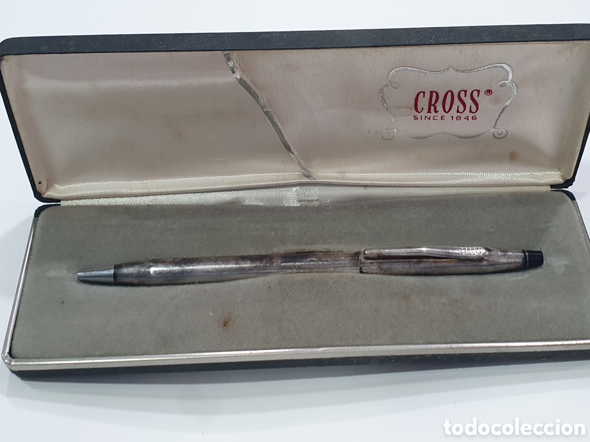 Penne a sfera antiche: Bol&iacute;grafo Cross plata. En caja. (L61)