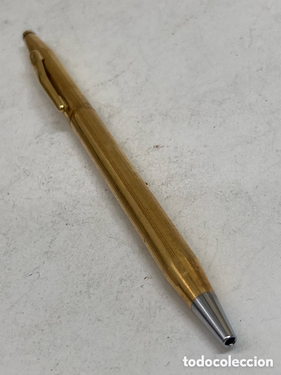 Bol&iacute;grafos antiguos: Bol&iacute;grafo Cross cuerpo dorado 18kt