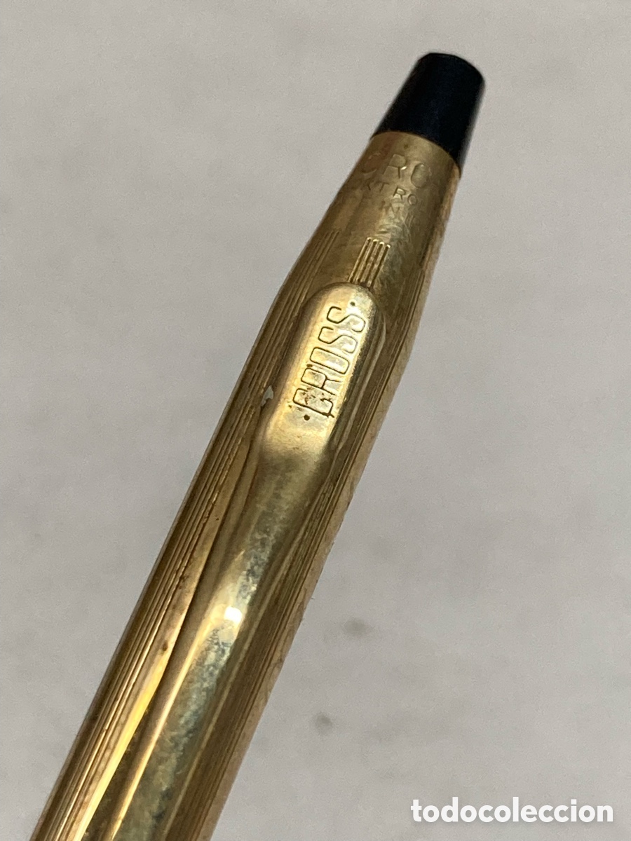Bol&iacute;grafos antiguos: Bol&iacute;grafo Cross cuerpo dorado 10Kt /PLUMA25-5