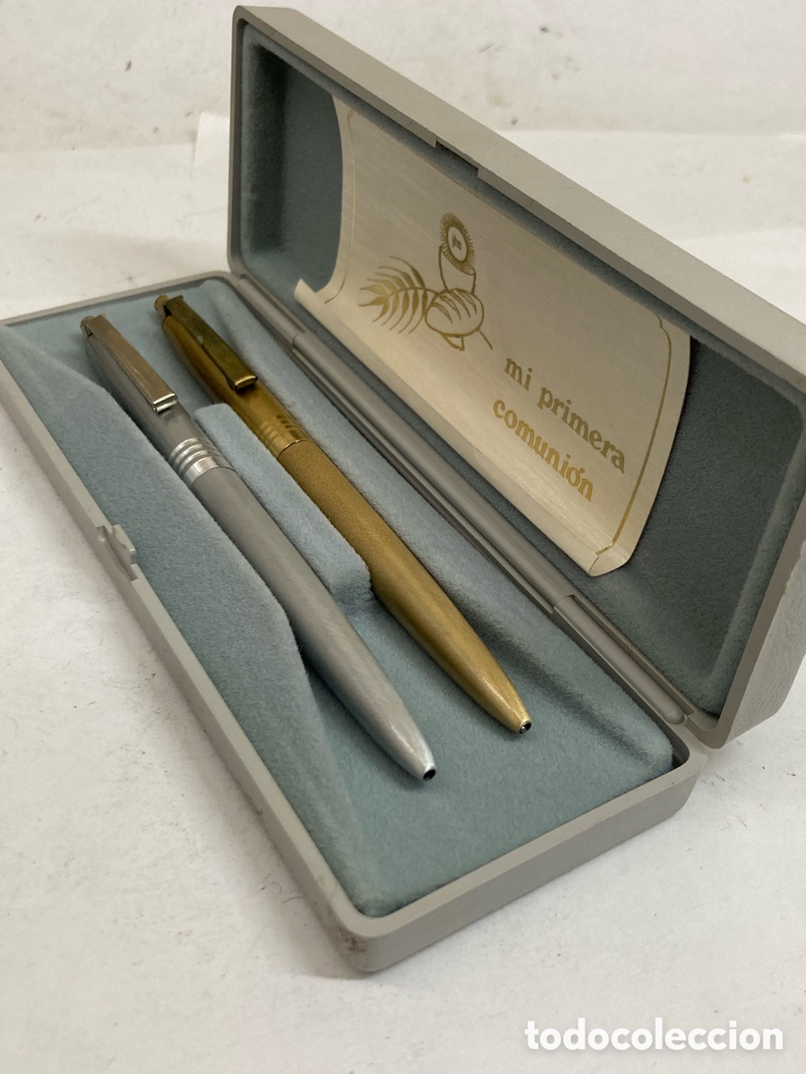 Bol&iacute;grafos antiguos: Juego bol&iacute;grafos primera comuni&oacute;n