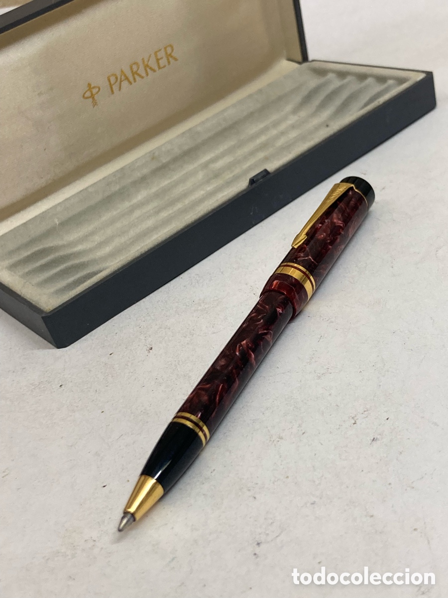 Bol&iacute;grafos antiguos: Bol&iacute;grafo Parker cuerpo marmolado rojo