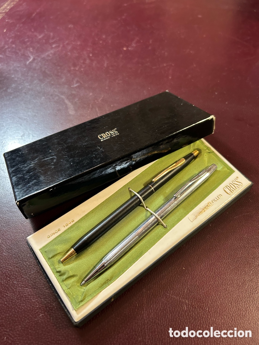 Bol&iacute;grafos antiguos: 2 Bol&iacute;grafos Cross en su caja