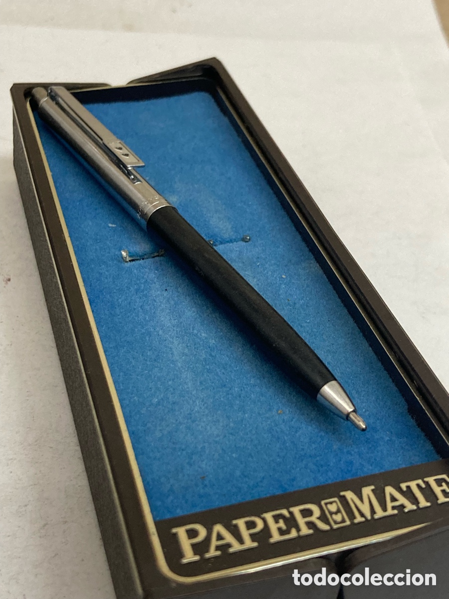 Bol&iacute;grafos antiguos: Bol&iacute;grafo Paper Mate cuerpo celuloide negro