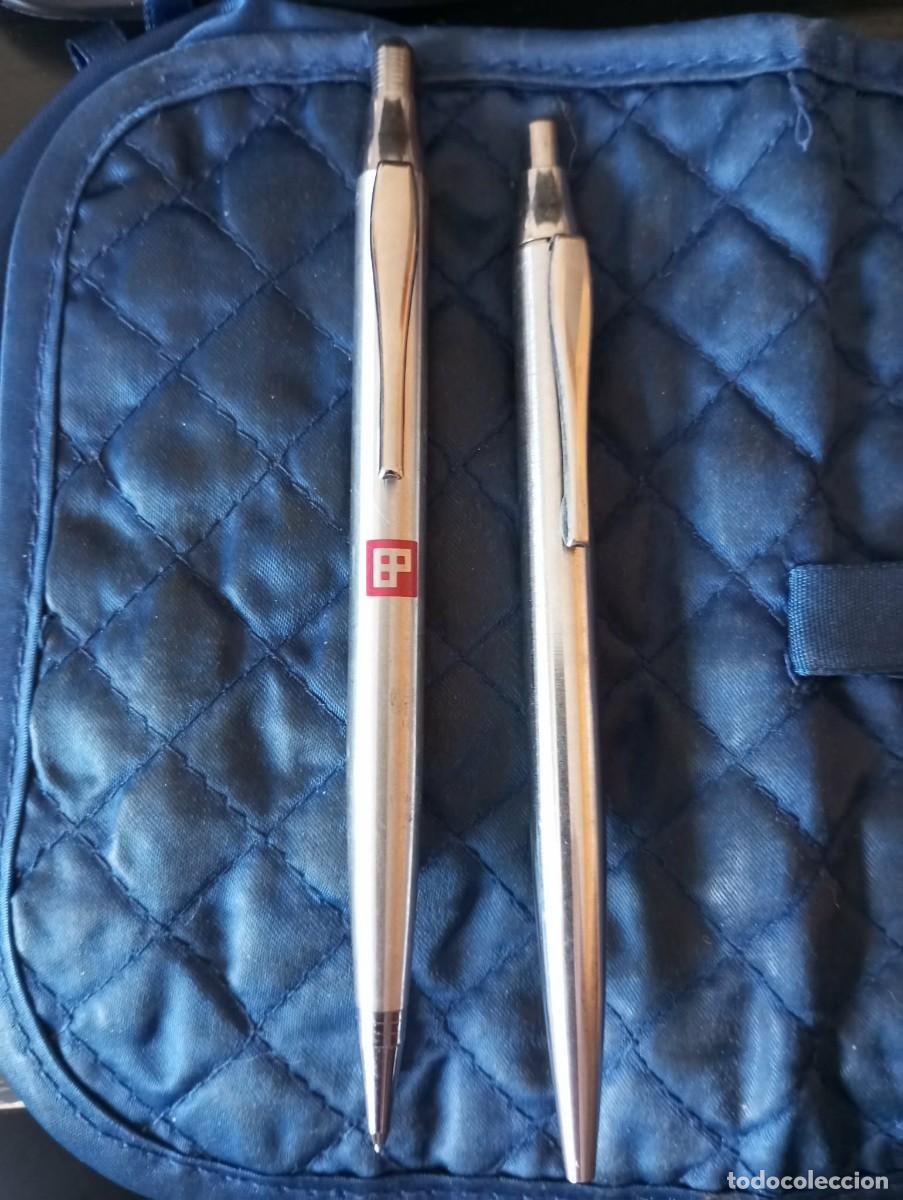 Bol&iacute;grafos antiguos: lote inoxcrom made in spain lote boligrafo y portaminas Inoxcrom coleccion
