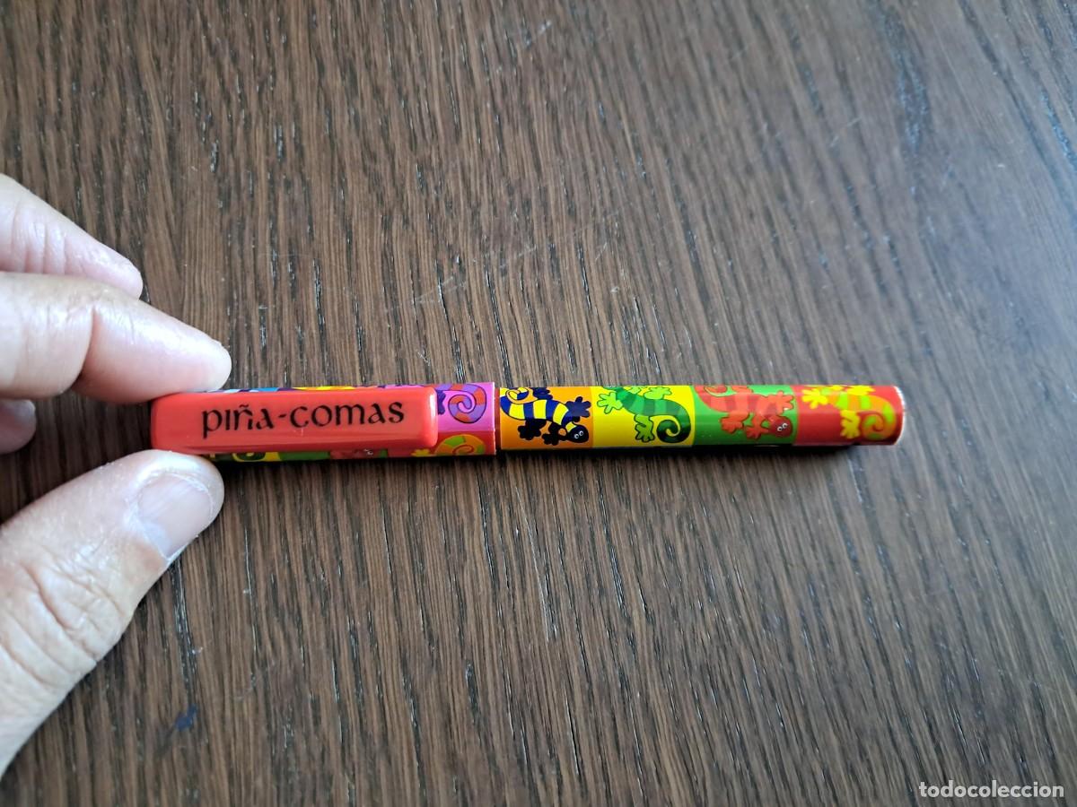 Bol&iacute;grafos antiguos: bol&iacute;grafo de publicidad, Pi&ntilde;a-Comas. dibujos de lagartos de colores.