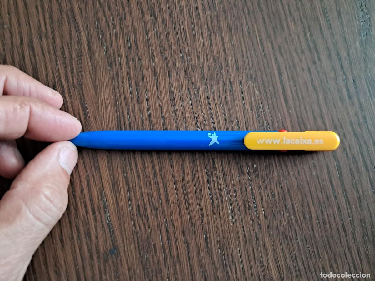 Bol&iacute;grafos antiguos: bol&iacute;grafo de publicidad, La Caixa.