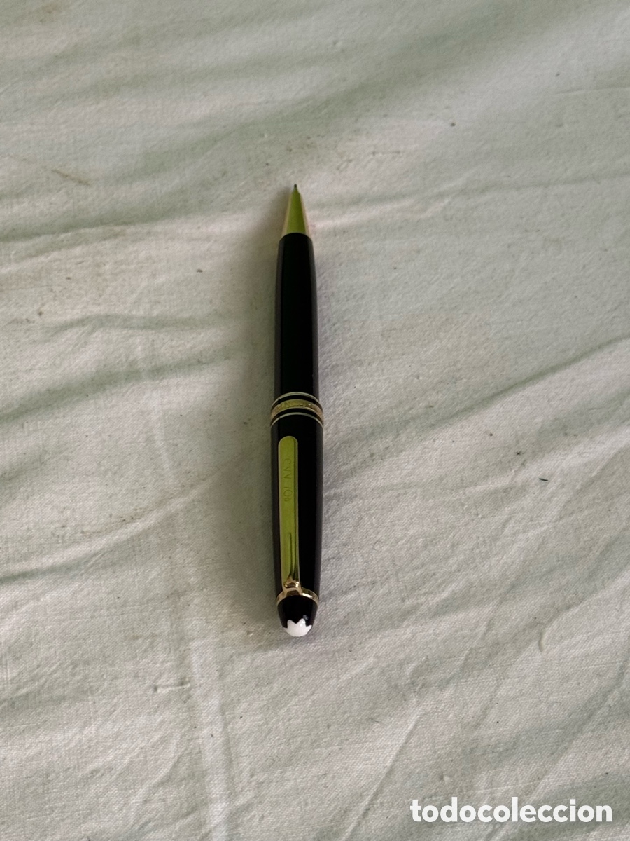 Bol&iacute;grafos antiguos: Portaminas Montblanc Meisterst&uuml;ck original negro y oro pieza de lujo impecable