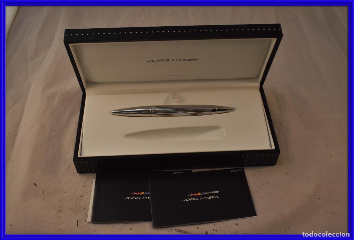 Bol&iacute;grafos antiguos: Boligrafo en plata Jorg Hysek en su estuche