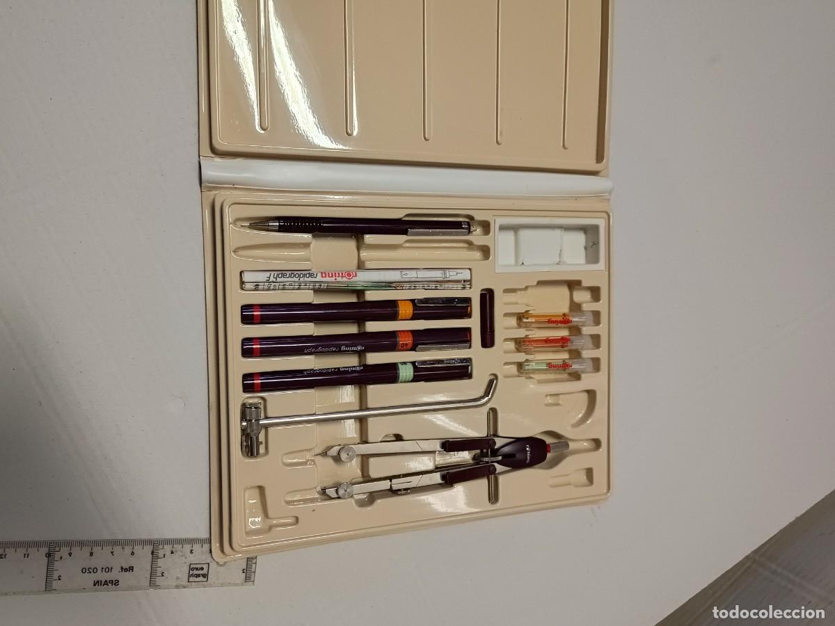 Bol&iacute;grafos antiguos: Estuche de Rotring con comp&aacute;s.