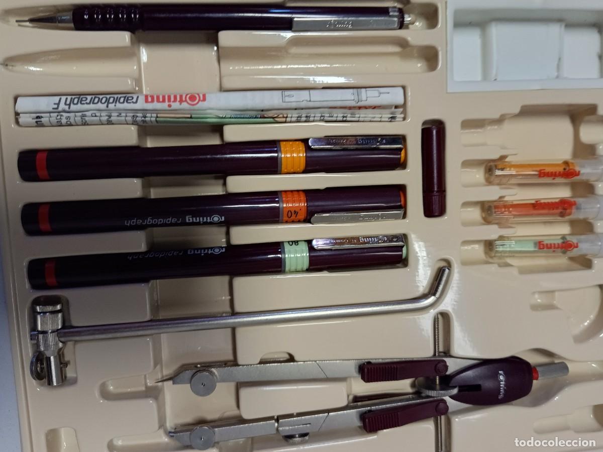 Bol&iacute;grafos antiguos: Estuche de Rotring con comp&aacute;s. - Foto 2