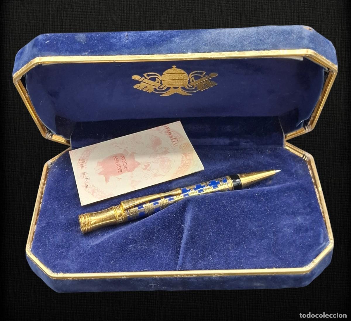 Bol&iacute;grafos antiguos: + BOLIGRAFO CHAPADO EN ALEACION DE ORO Y ESMALTE DE LOS MUSEOS VATICANOS CON SU ESTUCHE ORIGINAL