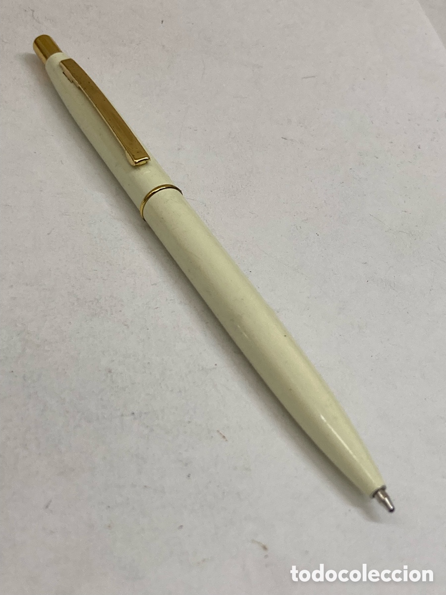 Bol&iacute;grafos antiguos: Bol&iacute;grafo cuerpo celuloide blanco