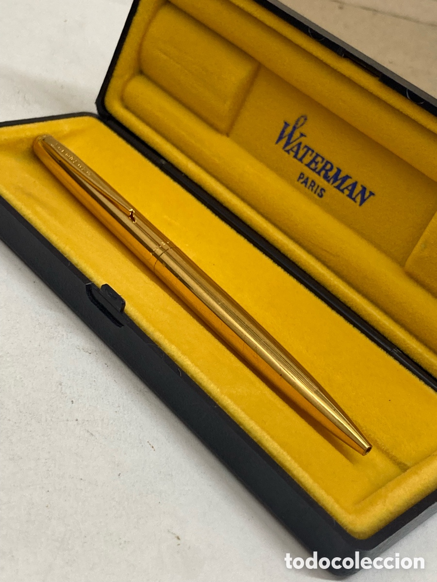 Bol&iacute;grafos antiguos: Bol&iacute;grafo Waterman cuerpo plaque Or