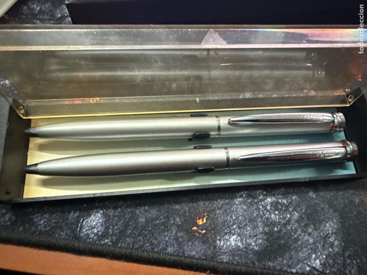 Bol&iacute;grafos antiguos: SET DE BOL&Iacute;GRAFOS ROTRING ORIGINAL &ndash; DISE&Ntilde;O MET&Aacute;LICO