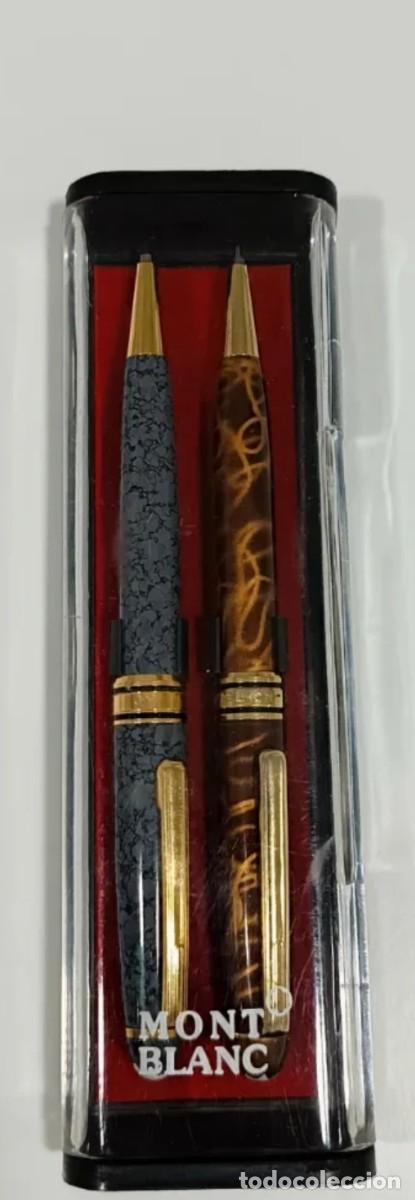 Bol&iacute;grafos antiguos: Conjunto de dos bol&iacute;grafos Montblanc originales de finales de los 80 / principios de los 90