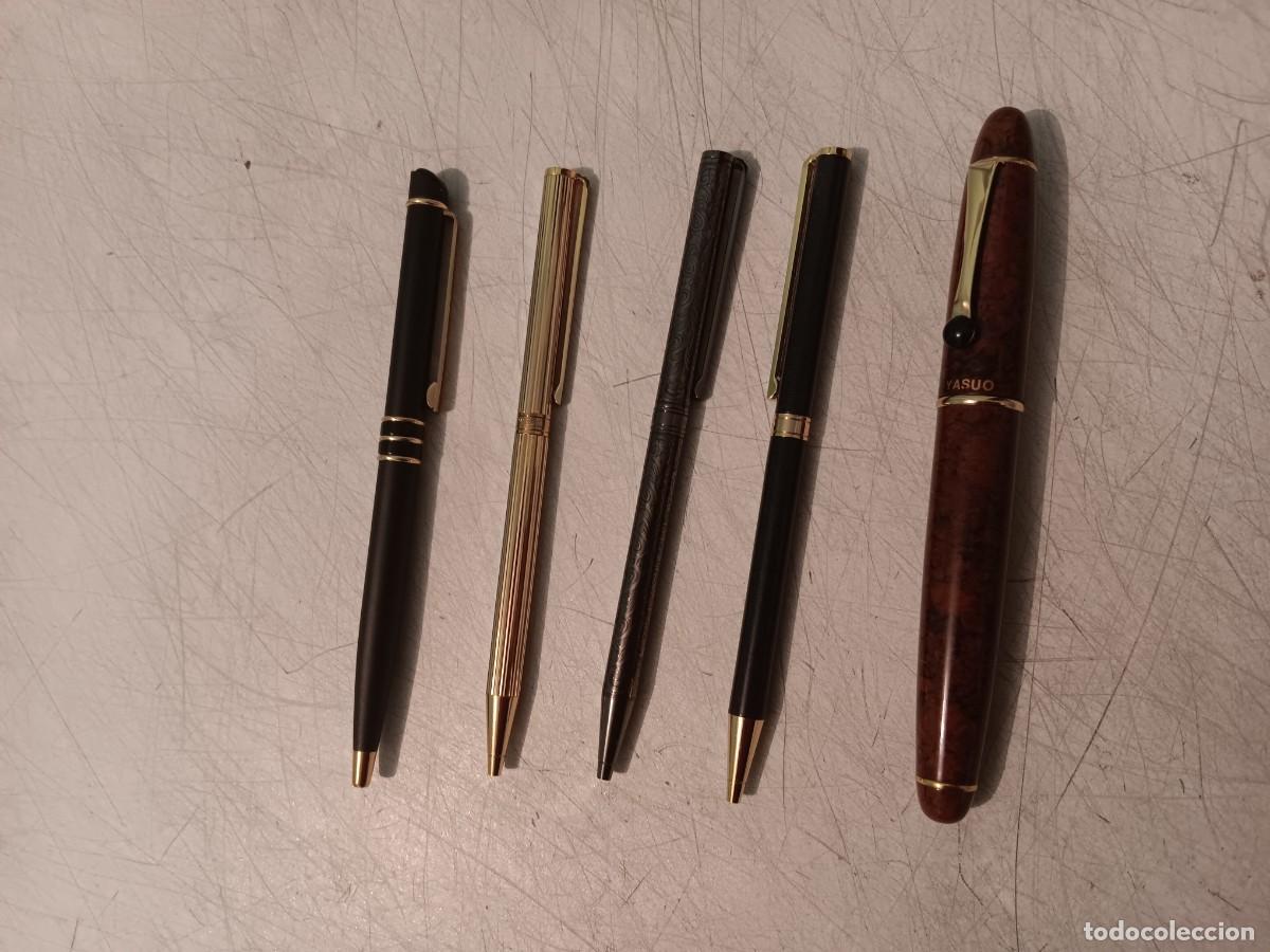 Bol&iacute;grafos antiguos: Lote 5 bol&iacute;grafos nuevos sin estrenar yasuo con dorados oro