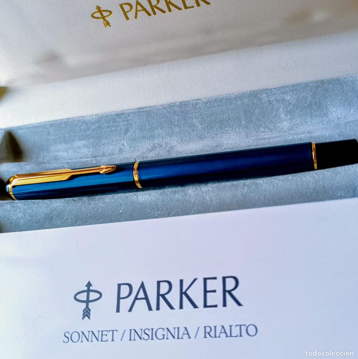 Bol&iacute;grafos antiguos: Bol&iacute;grafo Parker Rialto Azul Mate GT &ndash; 1995 (IIT) &ndash; Made in UK &ndash; Con Estuche