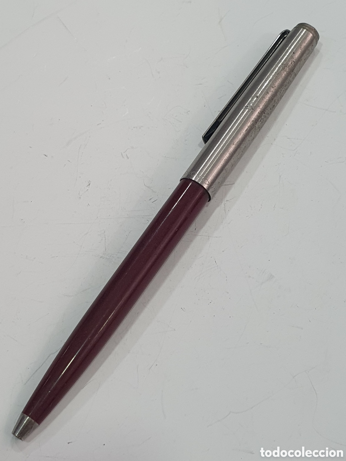 Alte Kugelschreiber: Bol&iacute;grafo Inoxcrom color burdeos y acero. (L128)
