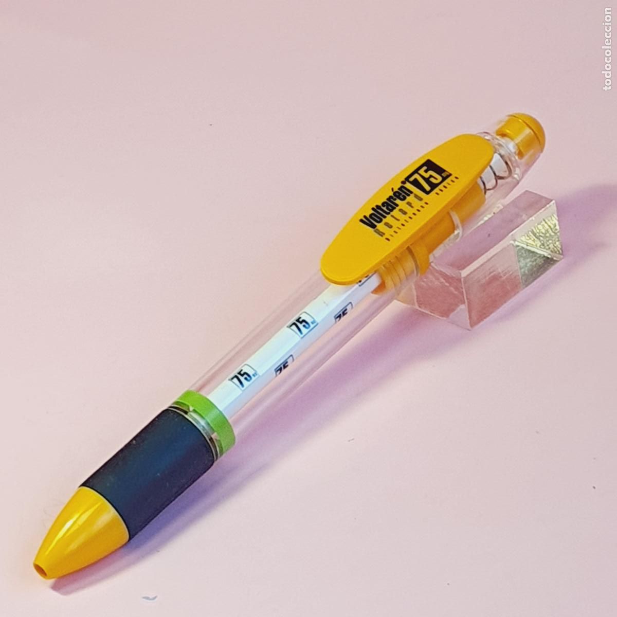 Bol&iacute;grafos antiguos: BOL&Iacute;GRAFO-INOXCROM C10-ESPA&Ntilde;A-VOLTAR&Eacute;N RETARD-AMARILLO+CRISTAL-NUEVO-VER FOTOGRAF&Iacute;AS.