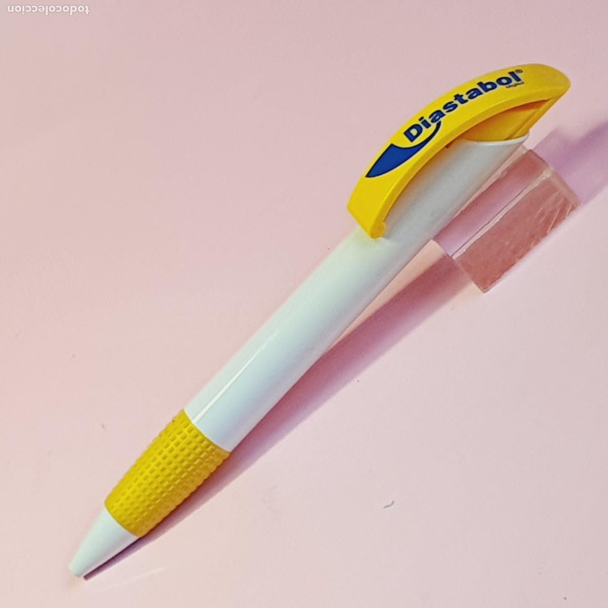 Bol&iacute;grafos antiguos: BOL&Iacute;GRAFO-INOXCROM SIDNEY-ESPA&Ntilde;A-DIASTABOL-BLANCO+AMARILLO-DESCATALOGADO-VER FOTOGRAF&Iacute;AS.