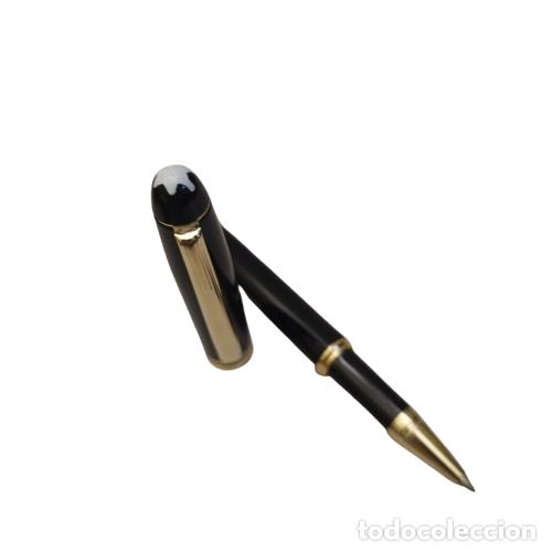 Bol&iacute;grafos antiguos: Boligrafo rollerball Montblanc Meisterstuck. Resina negra noble.