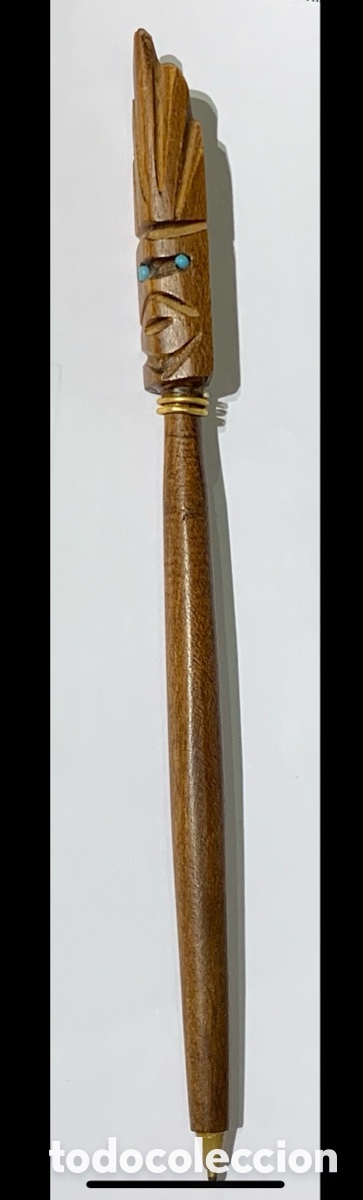 Bol&iacute;grafos antiguos: Bol&iacute;grafo. Madera tallada. Hecho a mano.