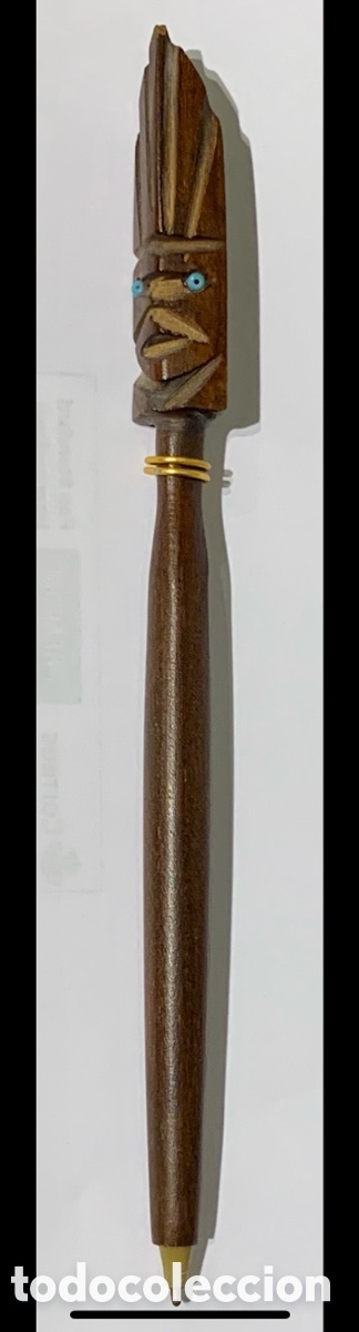 Bol&iacute;grafos antiguos: Bol&iacute;grafo. Madera tallada. Hecho a mano.