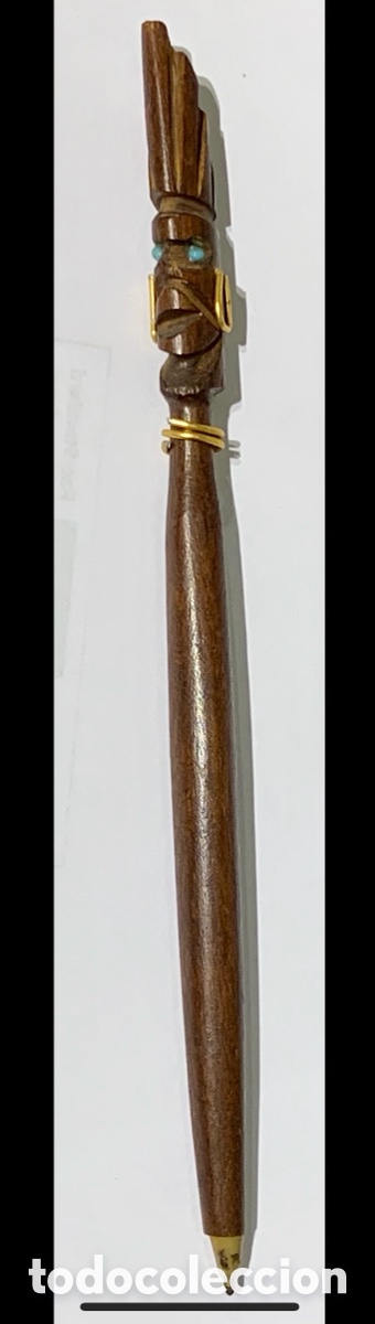 Bol&iacute;grafos antiguos: Bol&iacute;grafo. Madera tallada. Hecho a mano.
