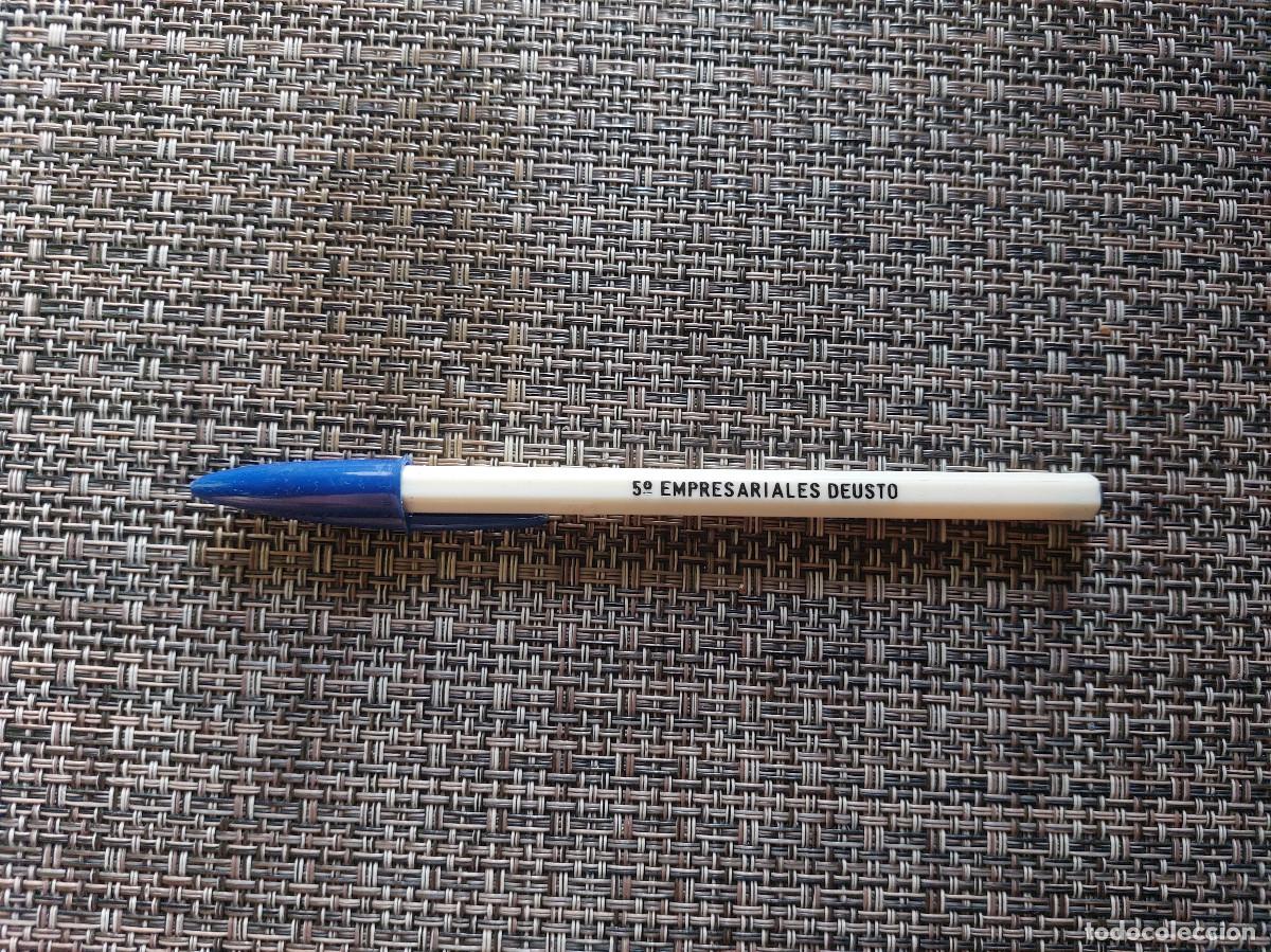 Bol&iacute;grafos antiguos: Antiguo boli BIC a&ntilde;os 80 5&ordf; Empresariales Deusto Bilbao Universidad Pais Vasco UPV boligrafo publi