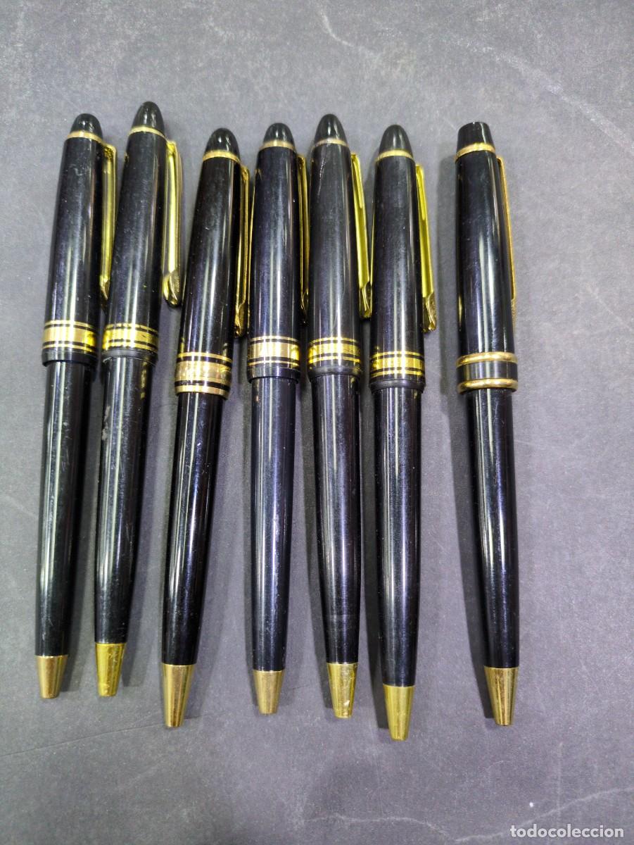 Bol&iacute;grafos antiguos: lote de 7 bol&iacute;grafos negros