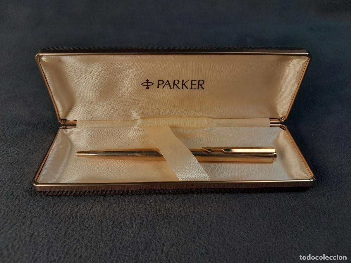 Esferogr&aacute;ficas antigas: PLU-279.BOL&Iacute;GRAFO CL&Aacute;SICO CHAPADO EN ORO EN SU ESTUCHE DE PARKER.SEGUNDA MITAD DEL S.XX
