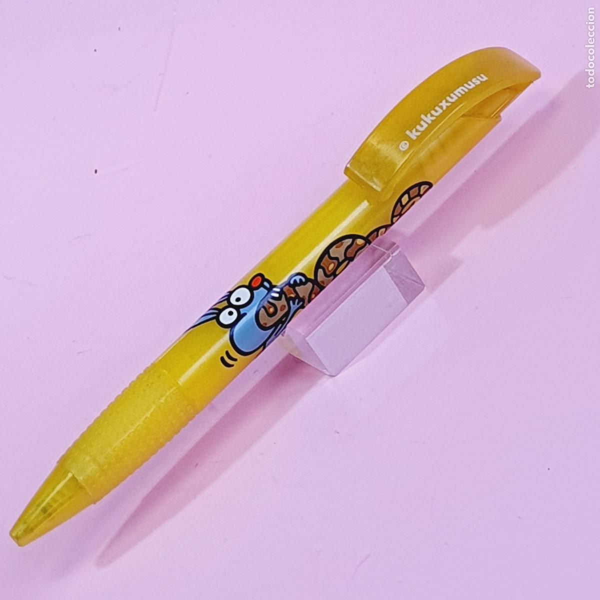 Bol&iacute;grafos antiguos: BOL&Iacute;GRAFO-INOXCROM SIDNEY KUKUXUMUSU-ESPA&Ntilde;A-BAILANDO-AMARILLO TRANSLUCENT-DESCATALOGADO-ETIQUETA.