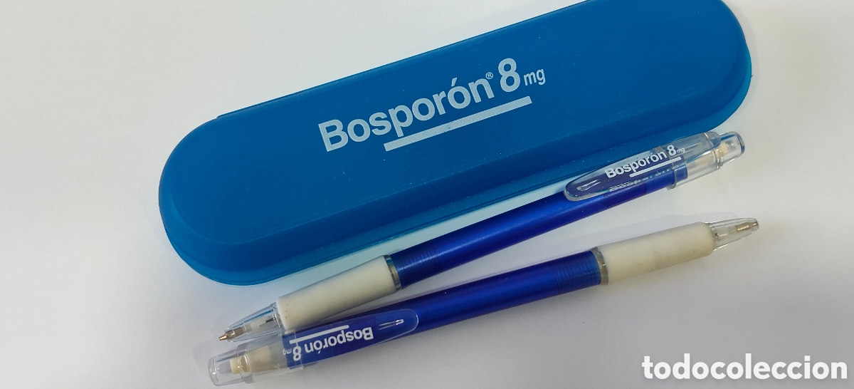 Bol&iacute;grafos antiguos: BOLIGRAFO Y LAPICERA PUBLICITARIO FARMACIA LABORATORIOS BOSPORON 8mg