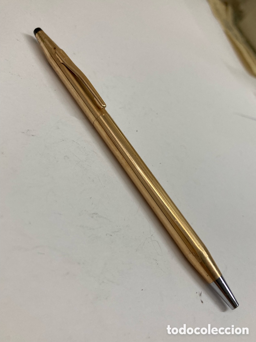 Bol&iacute;grafos antiguos: Bol&iacute;grafo Cross dorado 10Kt