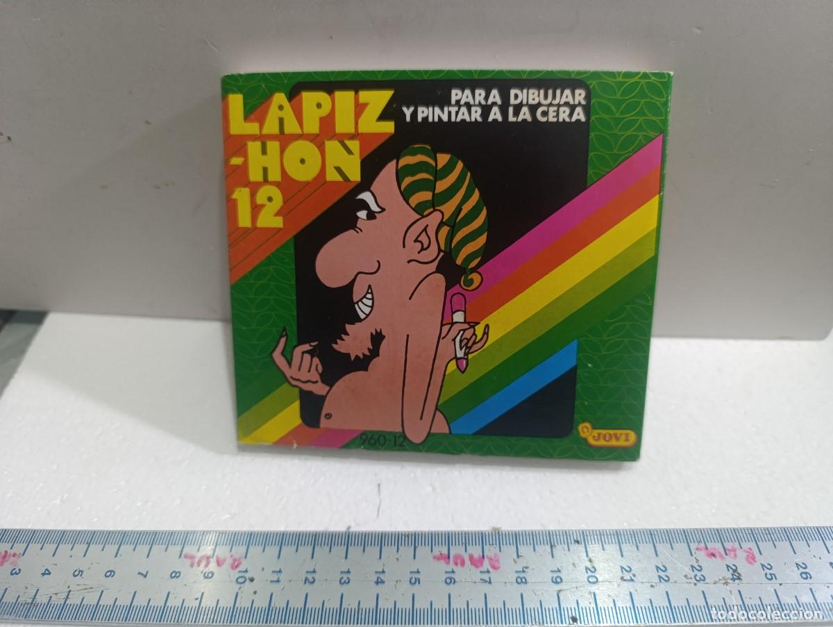 Bol&iacute;grafos antiguos: CAJA ANTIGUA DE 12 PINTURAS DE CERA - JOVI - LAPIZ-HON - COMPLETA - ( )
