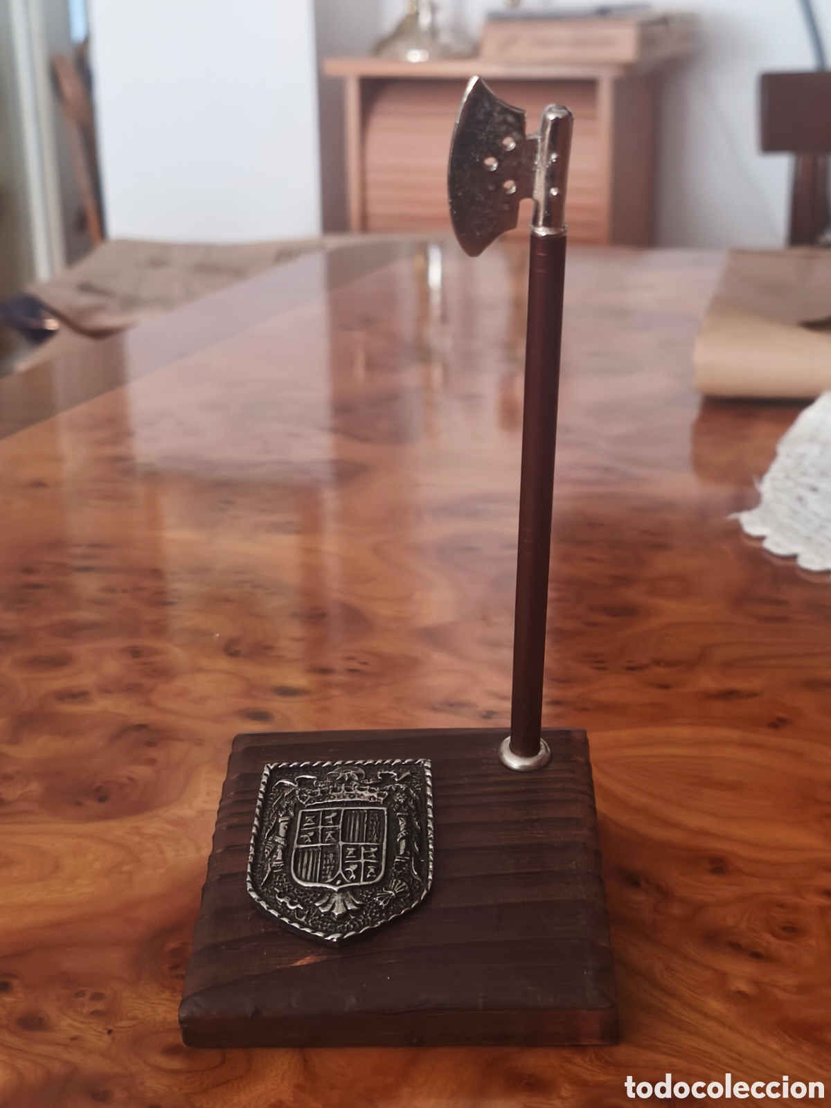 Bol&iacute;grafos antiguos: Portaboligrafos vintage escudo de Espa&ntilde;a