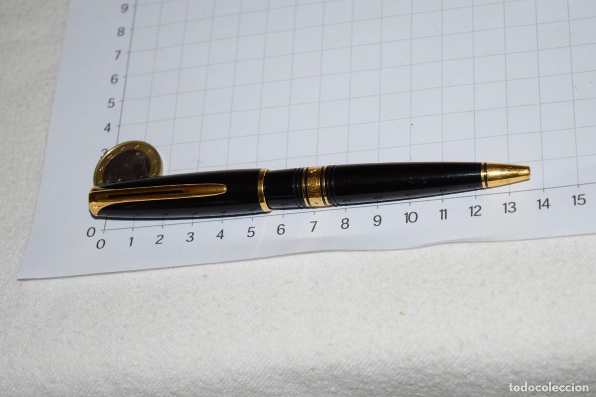 Bol&iacute;grafos antiguos: Waterman Charleston - Cuerpo de color negro y detalles dorados, funciona correctamente &iexcl;Mira fotos!