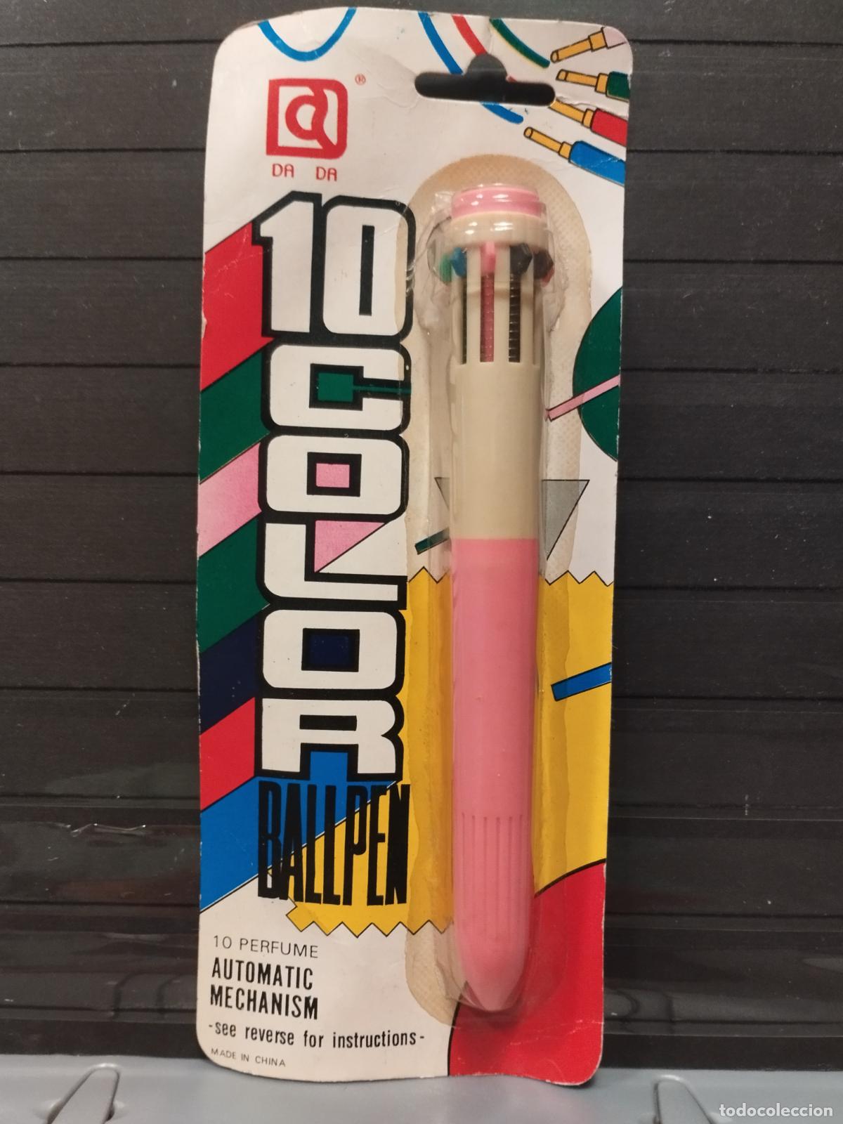 Old Ballpoint Pens: BOLIGRAFO EN SU BLISTER ORIGINAL DE 10 COLORES