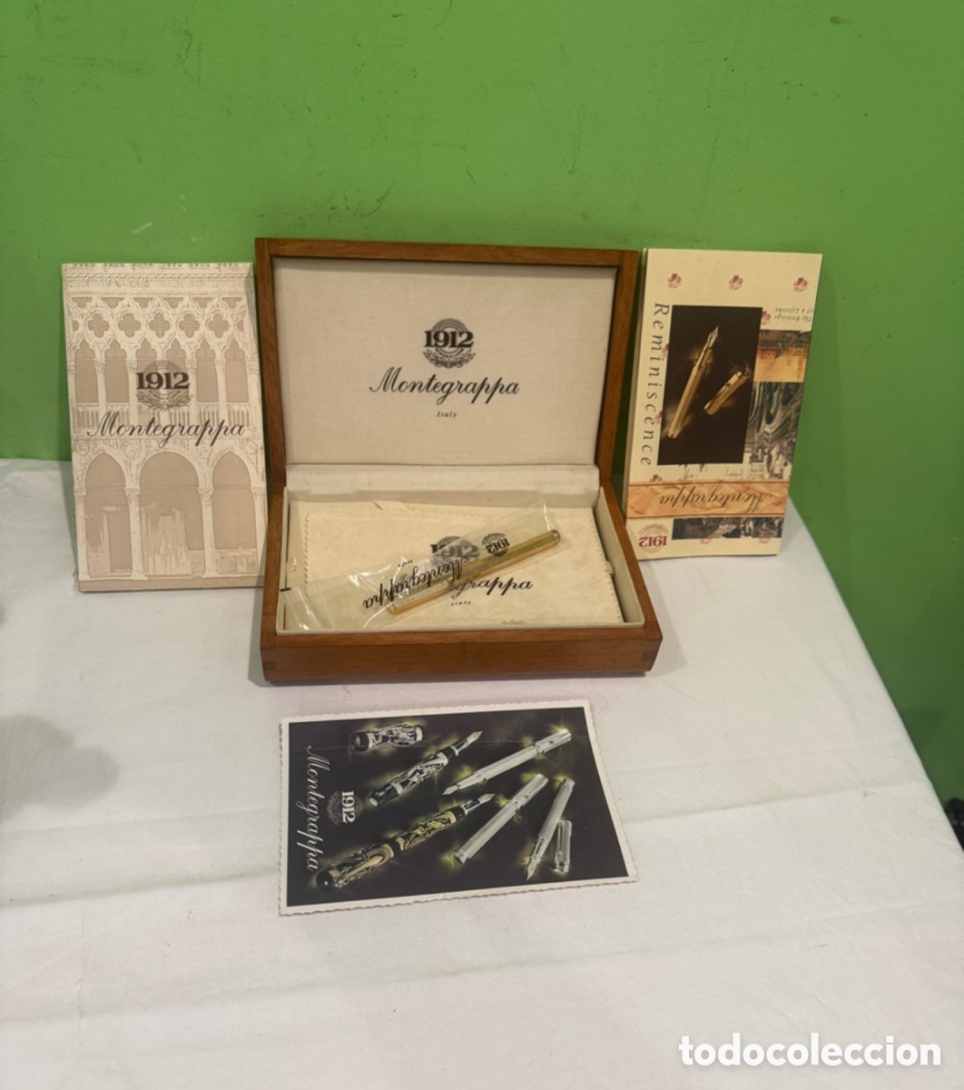 Bol&iacute;grafos antiguos: Lujoso Bol&iacute;grafo Montegrappa Italia Plata 925 Original con Gran Estuche de Madera y Documentaci&oacute;n