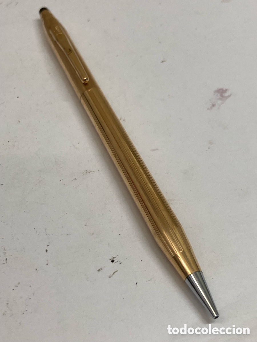 Bol&iacute;grafos antiguos: Portaminas Cross cuerpo dorado