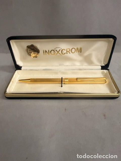 Bol&iacute;grafos antiguos: BOL&Iacute;GRAFO INOXCROM CHAPADO EN ORO 24K. JM-023