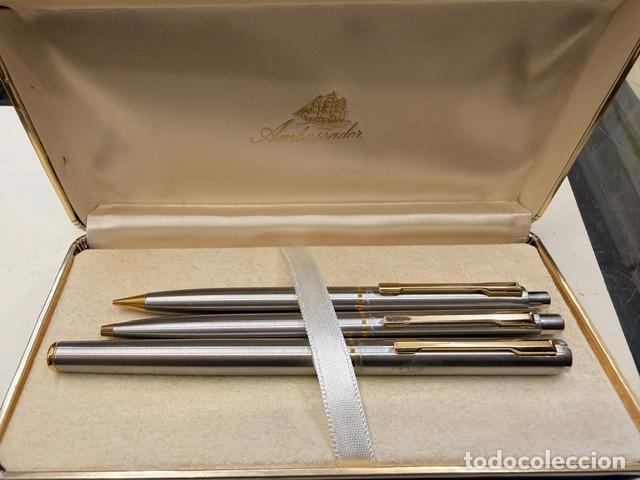 Bol&iacute;grafos antiguos: CONJUNTO DE ESTILOGR&Aacute;FICA, PORTAMINAS Y BOL&Iacute;GRAFO AMBASSADOR. BEP-11