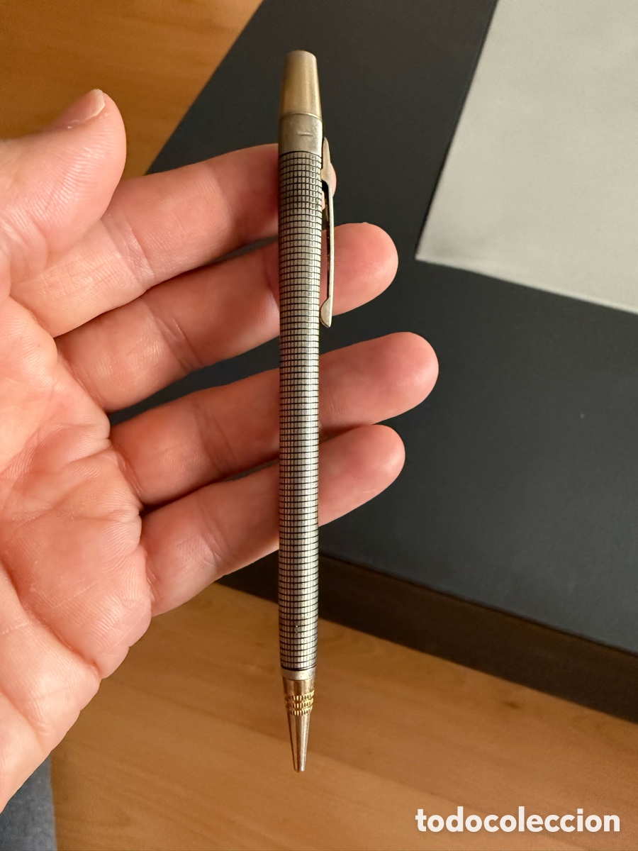 Bol&iacute;grafos antiguos: Antiguo PORTAMINAS. USA. PLATA ?? Funcionando