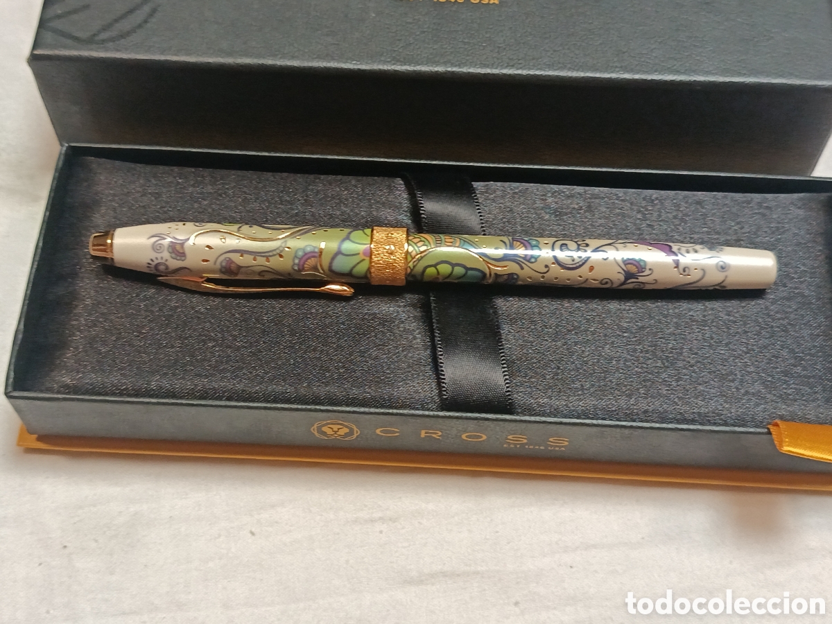 Bol&iacute;grafos antiguos: CROSS CENTURY II, AT0642-4, BOTANICA, BOLIGRAFO , NUEVO, ORIGINAL, INCRUSTACIONES CHAPADO EN ORO 23K