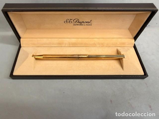 Bol&iacute;grafos antiguos: BOL&Iacute;GRAFO ST. DUPONT CLASSIQUE CHAPADO EN ORO CON ESTUCHE. JM-032