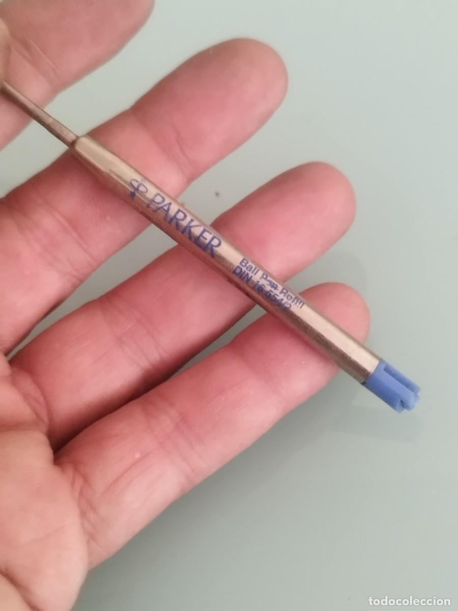 Bol&iacute;grafos antiguos: recambio de bol&iacute;grafo Parker Quinkflow en color azul. Sin probar.