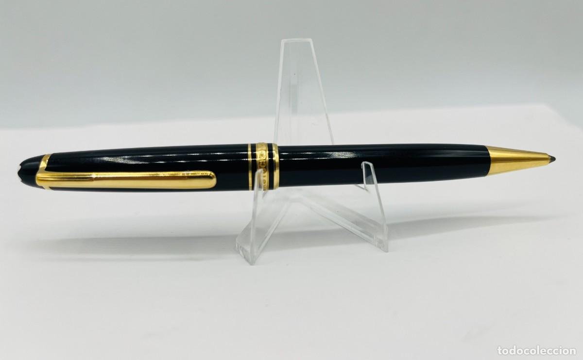 Bol&iacute;grafos antiguos: BOL&Iacute;GRAFO MONTBLANC MEISTERST&Uuml;CK CLASSIQUE RESINA NEGRA DETALLES DORADOS