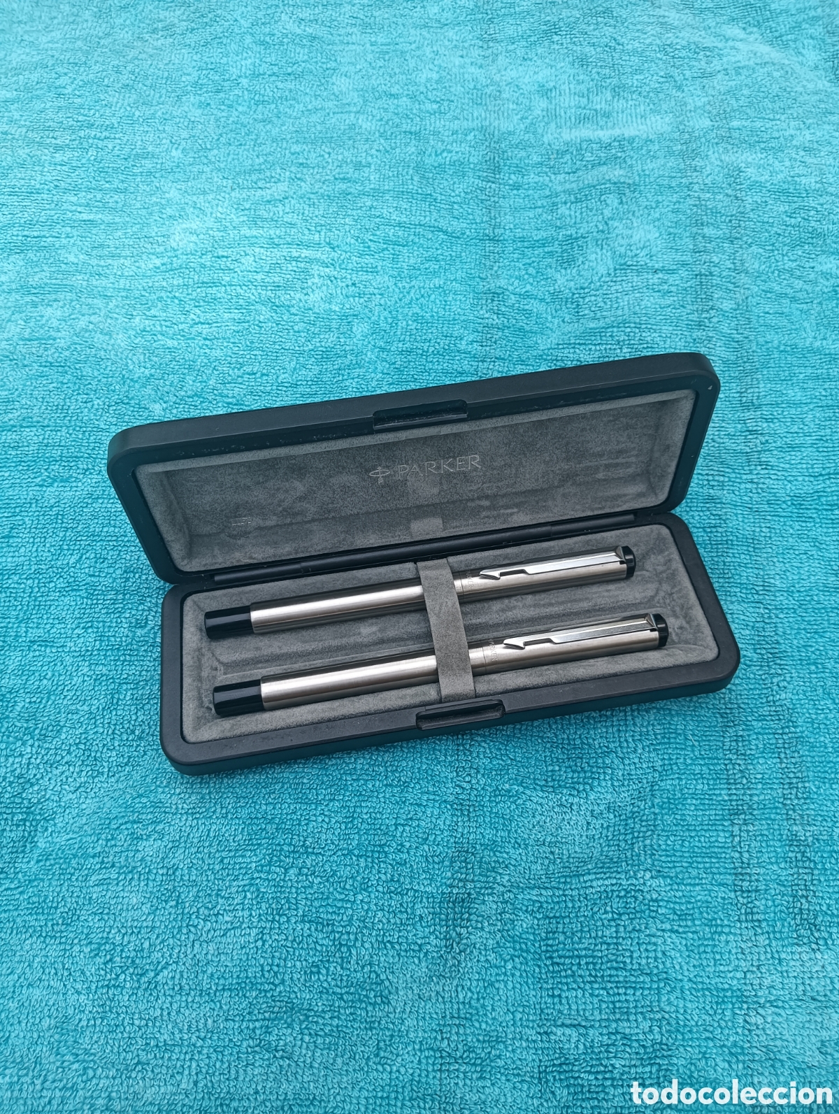 Bol&iacute;grafos antiguos: Juego pluma y bol&iacute;grafo Parker
