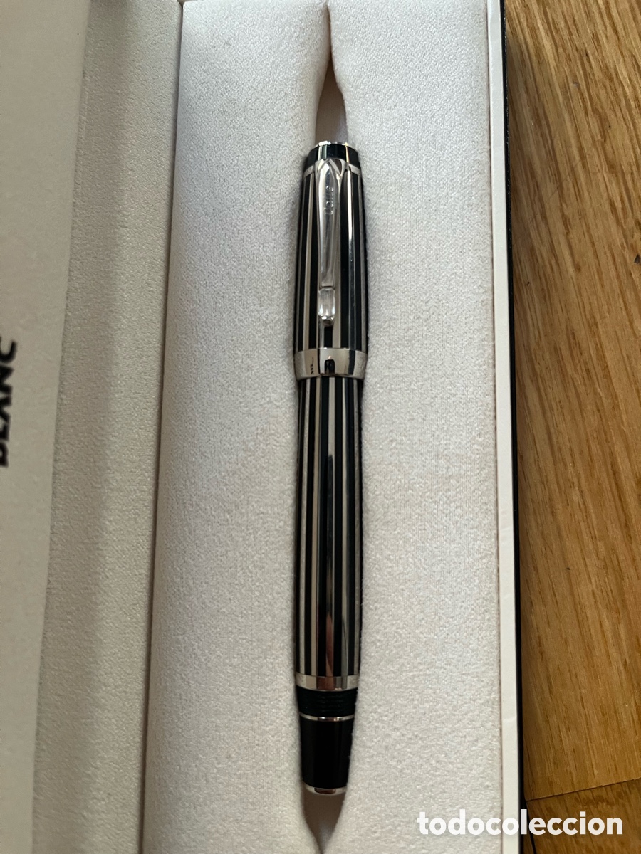 Bol&iacute;grafos antiguos: Montblanc Boh&egrave;me Silver-Stripes Rollerball &ndash; Completo con Caja Original