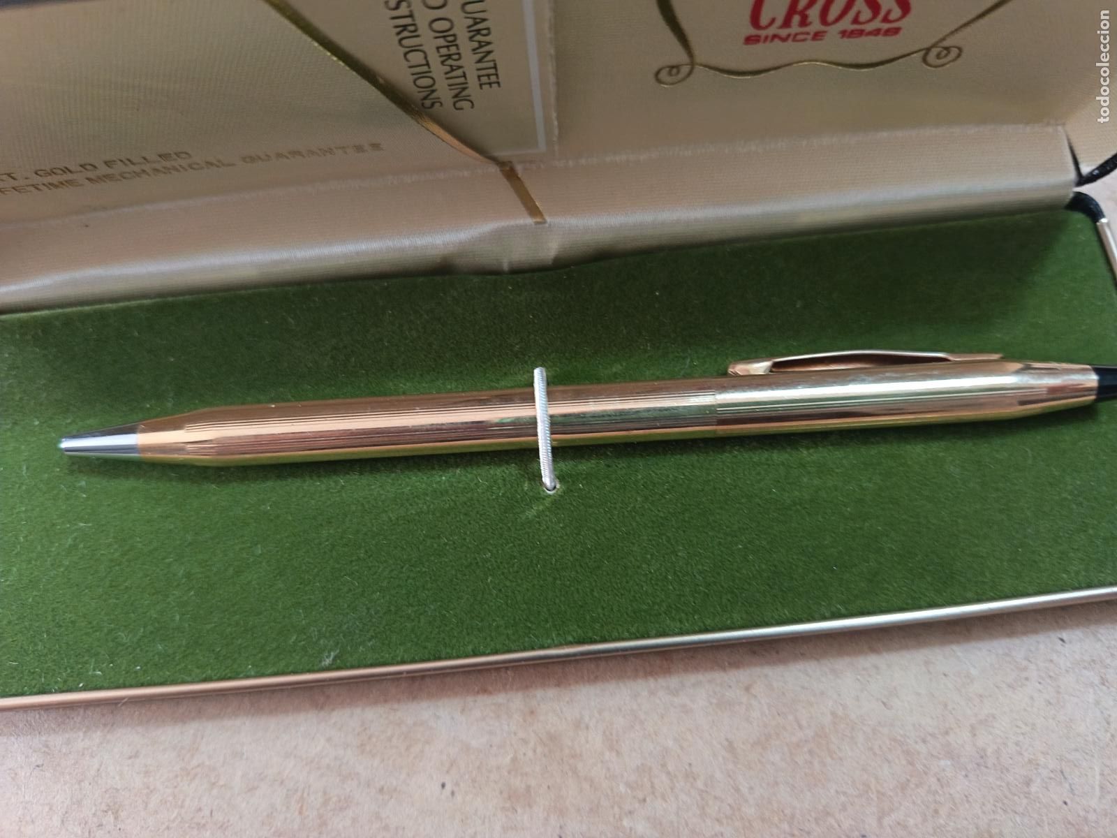 Bol&iacute;grafos antiguos: BOLIGRAFO CROSS. CHAPADO EN ORO 12 KT. CON ESTUCHE Y GARANTIA. BUEN ESTADO.